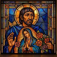 St. Juan Diego and the Virgin of Guadalupe with Roses