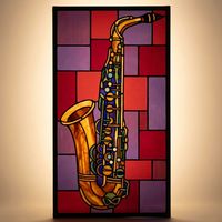 Jazz Saxophone in Gold and Crimson