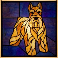 Schnauzer in Amber and Cobalt