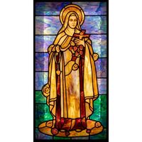 Saint Therese of Lisieux with Crucifix and Roses
