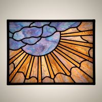 Radiant Sunrise in Amber and Violet
