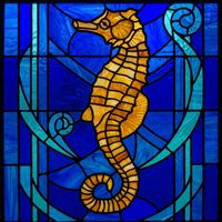 Golden Seahorse in Oceanic Azure