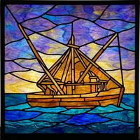 Fishing Boat at Sunset