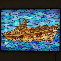 Fishing Trawler on Rushing Blue Waves