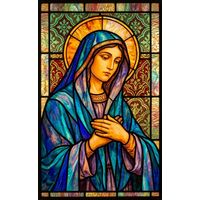 Blessed Mother Mary in Azure and Gold