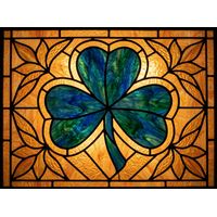 Shamrock Medallion in Cobalt and Amber