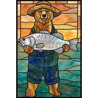 Bear Fisherman in Sunset
