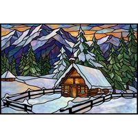 Winter Cabin in the Mountains
