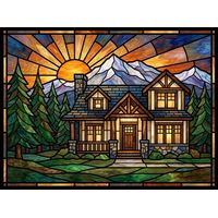 Mountain Cabin at Sunrise