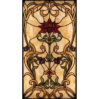 Art Nouveau Floral Symmetry in Amber