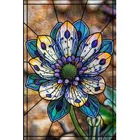 Radiant Blue and Gold Petal Bloom