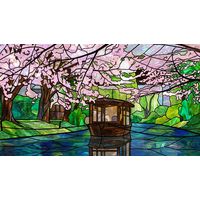 Cherry Blossom Boat on a Quiet River