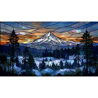 Glimmering Mountain Peak at Twilight