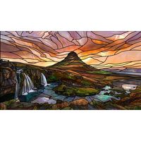 Kirkjufell Mountain and Waterfall Sunset