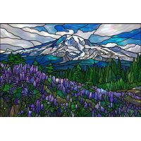 Mountain Peak with Lupine Meadow