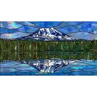 Snow-Capped Mountain Peak and Forest Reflection