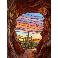 Canyon Sunset with Saguaro