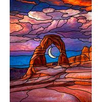 Delicate Arch and Crescent Moon
