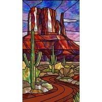 Desert Butte at Sunset