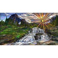 Sunrise Over Mountain Waterfall