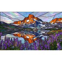 Mountain Peak with Lupine Fields
