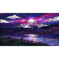 Moonlit Mountain Landscape at Dusk