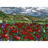 Vibrant Poppy Meadow in the Mountains