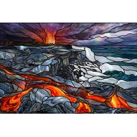 Volcanic Coast at Sunset