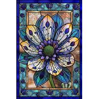 Art Nouveau Iris in Cobalt and Gold
