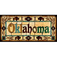 Oklahoma State Motif with Bison and Wheat
