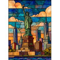 Statue of Liberty in Sunset Skyline