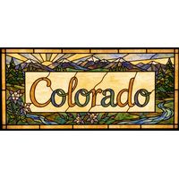 Colorado Rocky Mountain Landscape Stained Glass Design