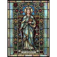 Saint Dymphna Crowned with Sword and Book