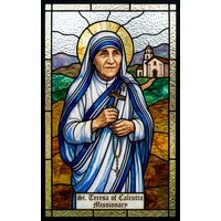 Saint Teresa of Calcutta with Cross and Rosary