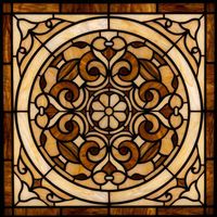 Amber and Cream Scrollwork Medallion