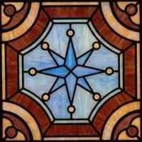 Compass Rose in Azure and Earth Tones
