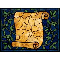 Blank Parchment Scroll with Foliage Border