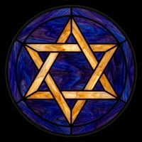 Star of David in Amber and Cobalt