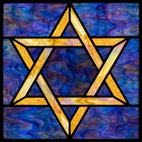 Star of David in Amber and Cobalt