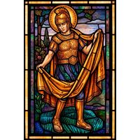 Saint Michael the Archangel in Radiant Gold Armor