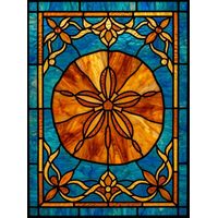 Sand Dollar in Radiant Amber and Cerulean