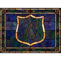 Heraldic Shield in Deep Cobalt and Emerald