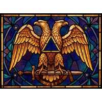 Double-Headed Eagle with Triangle and Sword