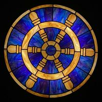 Ship's Wheel in Cobalt Blue