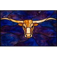Longhorn Steer in Cobalt and Amber