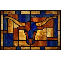 Longhorn Bull in Cobalt and Amber