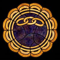 Chained Links Medallion in Amber and Cobalt