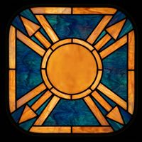 Sunburst Medallion in Amber and Cobalt