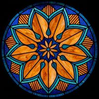 Amber and Cobalt Floral Mandala