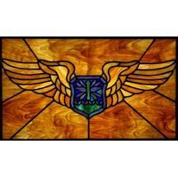 Winged Shield in Amber and Cobalt